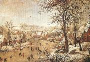 BRUEGHEL, Pieter the Younger Winter Landscape with a Bird-trap Sweden oil painting reproduction